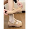 French thick heel light mouth single shoes spring and autumn versatile small height increase soft sole Mary Jane shoes