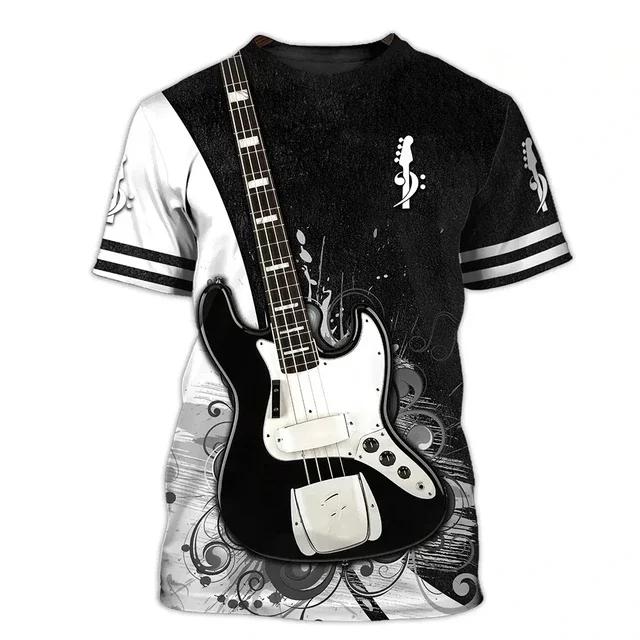 Gibson Guitar Men's T-shirts Electric Guitarist Rockeras Tees Musical School Design 3d Print Clothing Women's Custom Name