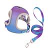 With Reflective Strap Dog Chest Back Dog Leash Gradient Color Dog Walking Leash  Puppy