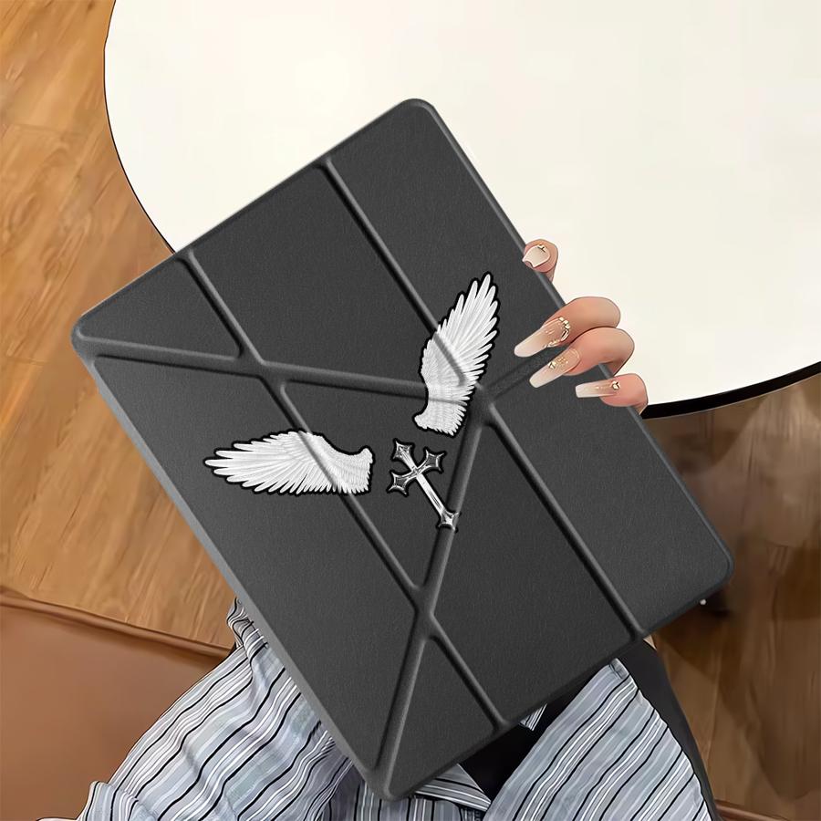 Angel Cross Art Holder Cover Tablet Case For iPad Pro 11th 10th 9th 8th 7th 12.9inch Mini 6 7 Air 4 5 M3 M2 1 2 M4 11inch Pro