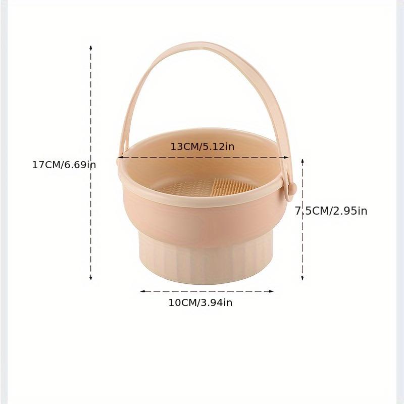 1pc 2-in-1 Makeup Brush Cleaning Bowl Beauty Egg Cleaning Tool Storage Set Brush Powder Puff Dry Cleaning Silicone Drying Shelf