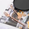 A25F-24Pcs Rose Gold Dinnerware Set Stainless Steel Tableware Set Western Knife Fork Spoon Mirror Flatware Cutlery Set