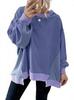2026 Autumn/Winter Women's Fashion: Color Block Casual Loose Hoodie with Unique Design