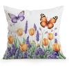 Easter Bunny Lavender Cushions Pillowcase Polyester Cushion Cover Throw Pillow Pillowcover Home Car Sofa Decor