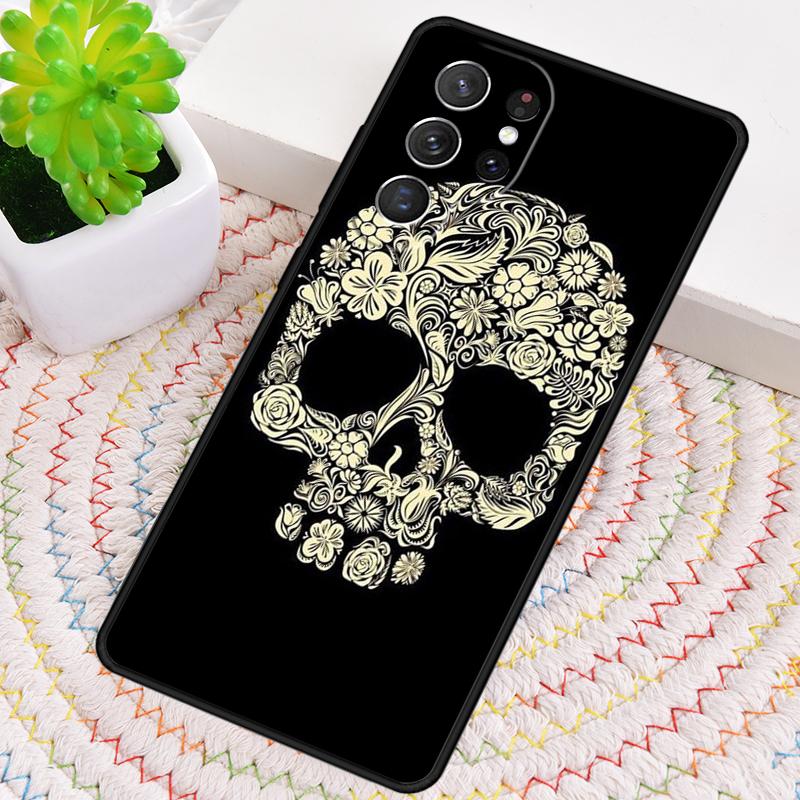 Mexican Skull Flower Silicone Phone Case For Samsung Galaxy note 10 pro S26 S25 S24 S23 S22 S21 Plus S25Ultra Capa Cover