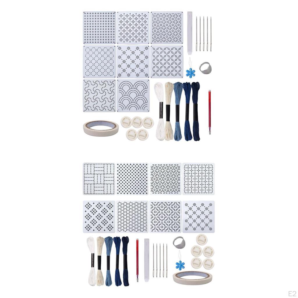 Kit di Stencil Sashiko Composto da Stencil per Ricamo, Sagome da Cucito, Strumento per Quilting per Animali Domestici
