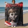 1 Pezzo Annabelle Horror Coperta in Flanella da Esterno Morbido Peluche Decorazione per Picnic, Campeggio, Camera da Letto, Sala Giochi, Ufficio1173A
