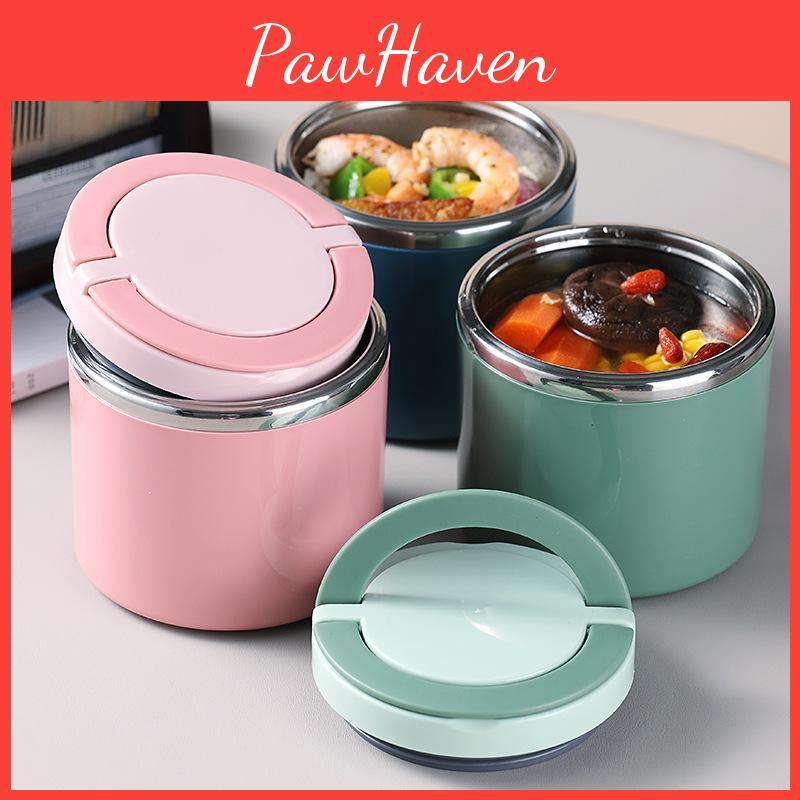 Stainless Steel Lunch Insulation Bucket Box With Rice Wholesale Round Sealed Japanese Lunch Box