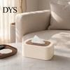 Tissue Holder for Desk Modern Box Holder, Spring Loaded Napkin Dispenser with Remote Plastic Cover Control Storage Tray Coffee Table, Home Office