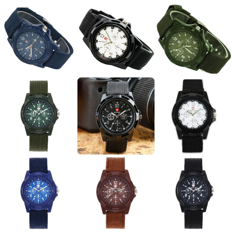 Gemius Army Sports Watch Woven Strap Stainless Steel Buckle Daily Use Man Gift