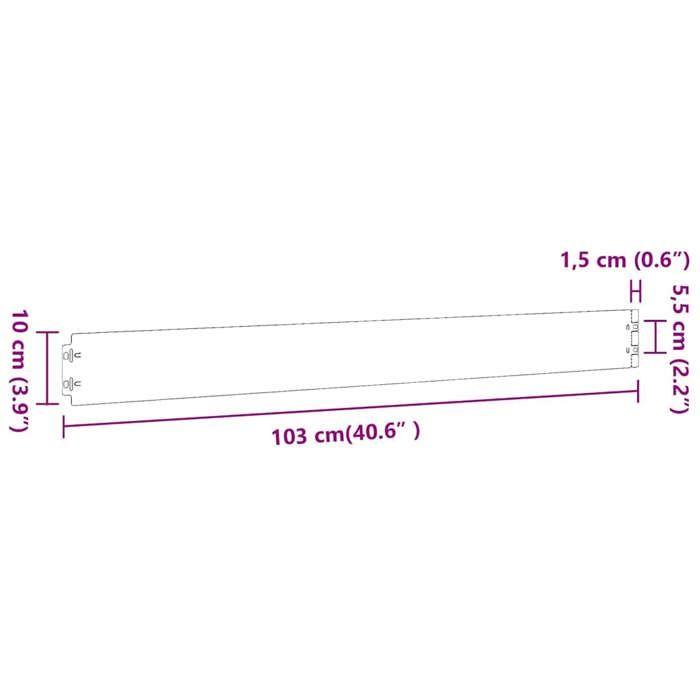 VidaXL Bordures de pelouse 50 pcs noir 10x103 cm acier laminé à froid, bordure de jardin, bordure de lit de jardin, bordure 860136