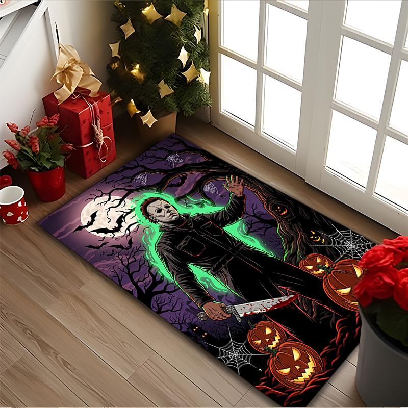 1pc Area Rug Appropriate for Office, Vintage Horror Halloween Carpet, Versatile Printed Chair Rug, Durable Home Sofa Carpet