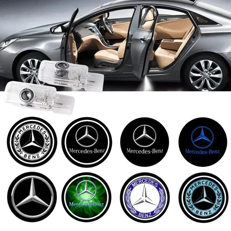 Car Sticker New 2025 For Mercedes Benz 2x Auto Door Projector Lamp For Mercedes Benz R ML GL Class W215 W164 X164 2019 LED Car D