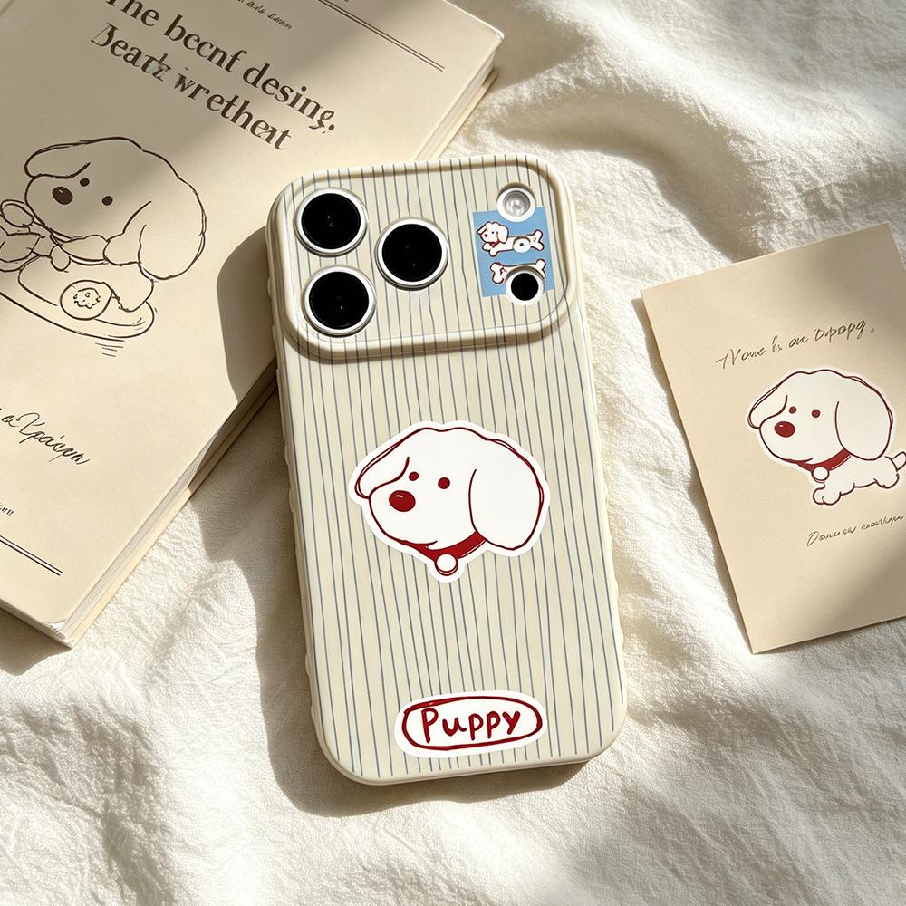 Vertical white dog applies to Apple 17 protective case iPhone niche creative 17Promax mobile phone case new anti-drop