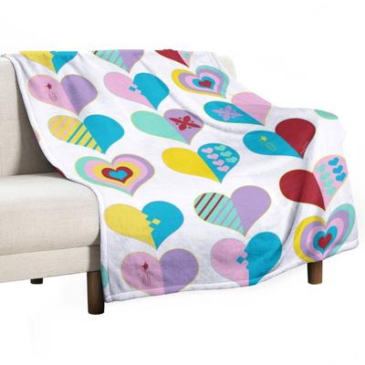 Hearts Throw Blanket Large Flannel Polar Kid'S Blankets