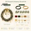 Fun Bead Projects for All Ages Beaded Christmas Wreath DIY Kit, Holiday Craft Kit with Colorful Beads Decorative & Ornament Charms, Seasonal