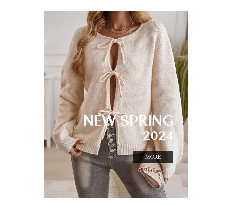 Diyun 2024 Autumn/Winter Women's Casual Lace-Up Cardigan Sweater