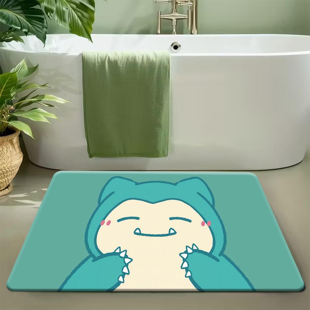 Pokemon Ash & Pikachu Purple Style Print Doormat Non-Slip Absorbent Floor Mat for Indoor Entrance Home Decor