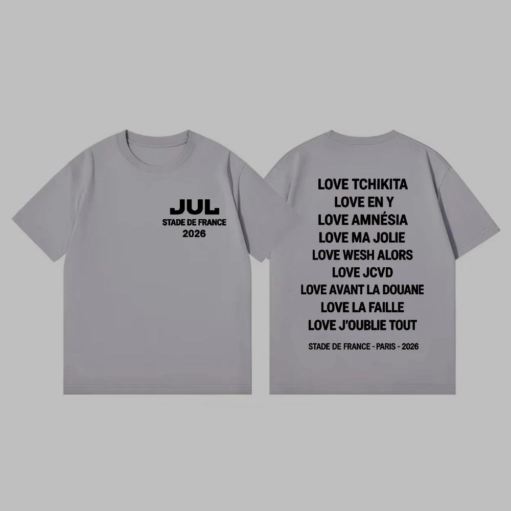 This Black Jul Stade de France 2026 Tour T-shirt Features His Iconic Hit Tracks for Diehard French Rap Fans Who Love His Melodic Style