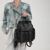 Nieten Rucksack Damen Gothic Punk PU Leder Schultertasche Damen Vintage Rucksäcke College Große Kapazität Schultasche