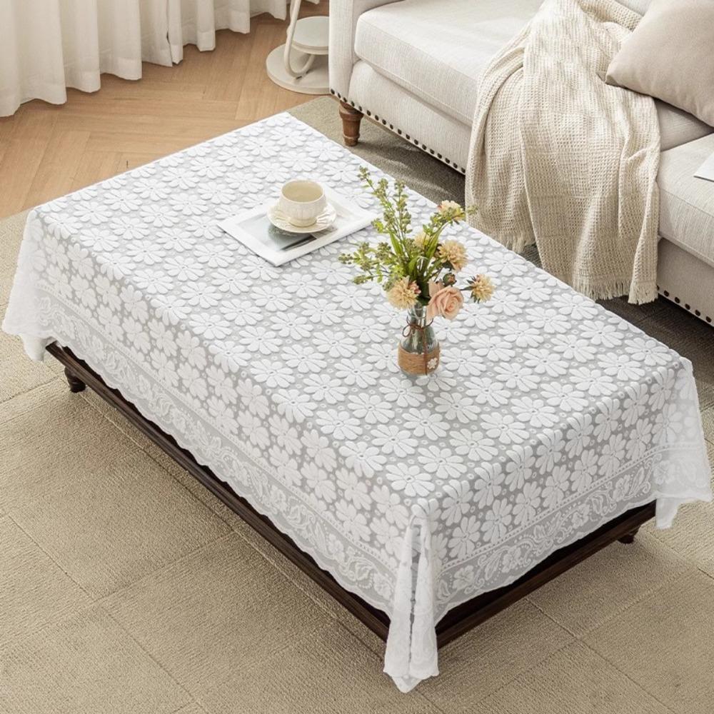 Французский пасторальный стиль, скатерть с цветочным кружевом, полая трехмерная рельефная, скатерть для чайного столика, утолщенная прямоугольная