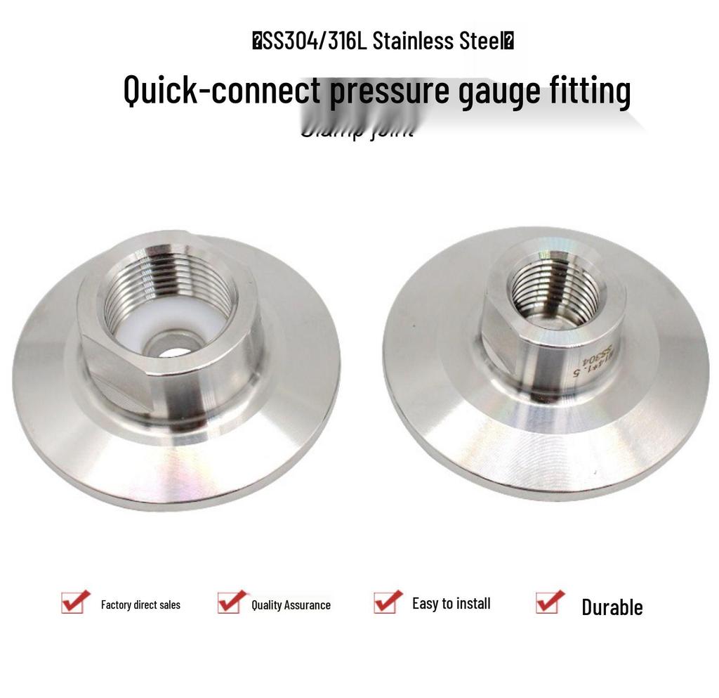 Xinyu 316L Stainless Steel Quick-Connect Pressure Gauge Fitting, M14 Inner/M20 End Thread, 304 New Model.