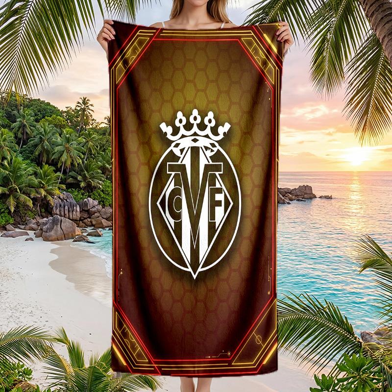 Villarreal FC print Quick Dry Beach Towel Microfiber Absorbent Portable Travel Swimming Towel