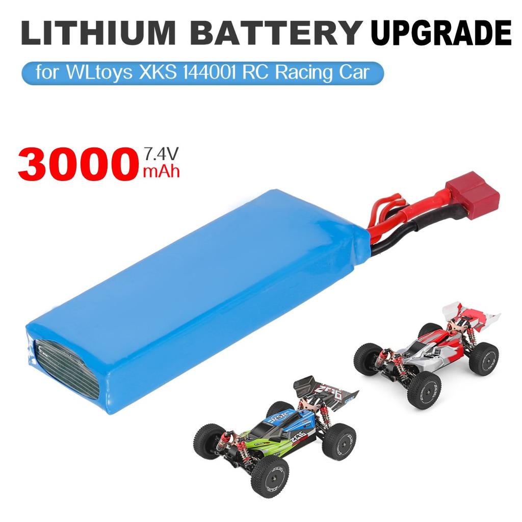 3000mah 7.4v Lithium Battery + Usb Charging Cable Set For Wltoys 144001