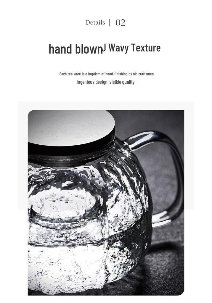 Qinghuan Large Capacity Japanese Glass Teapot with High Temperature Resistance and Thickened Tea Infuser Set