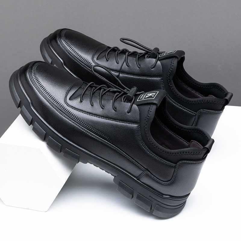 Leather shoes men's new fashion casual shoes trend versatile British business leather shoes breathable lightweight formal men's shoes