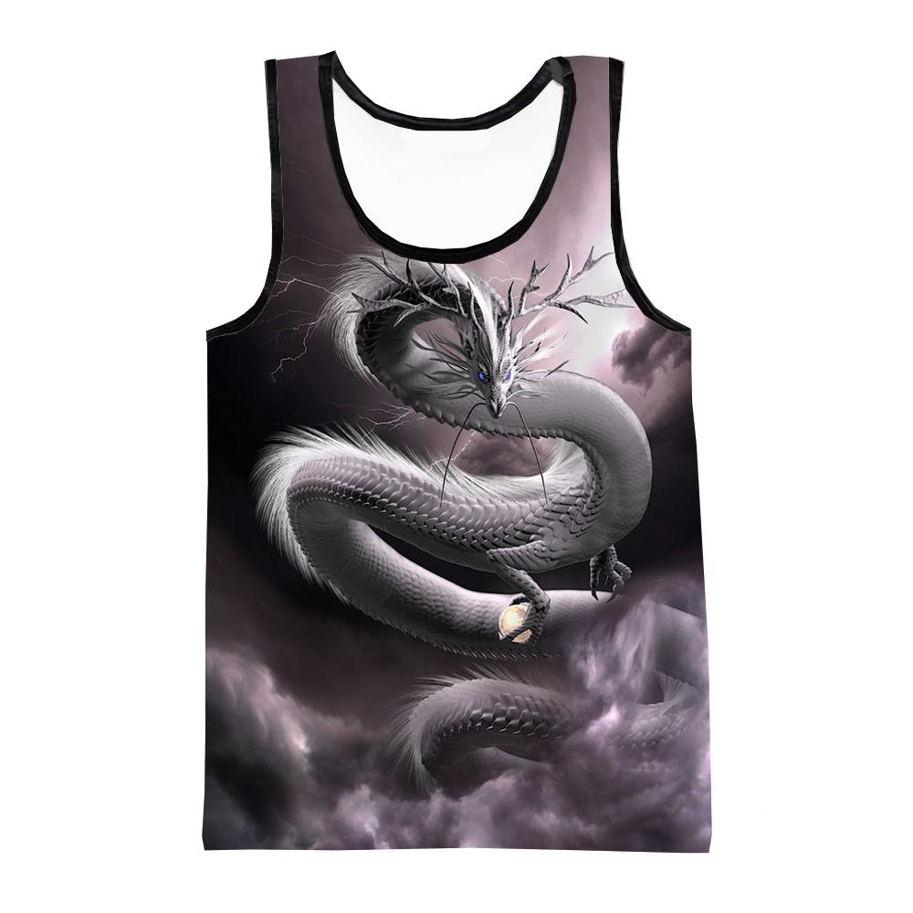 Dragon 3D Print Tank Tops Men's Fashion Streetwear Oversized Sleeveless Tank Top Bodybuilding Fitness Gym Male Vest Man Clothing