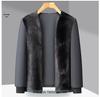 Men's Plus Size Fur Collar Leather Jacket - Warm Winter Outerwear for Middle-Aged Dads