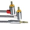 Premium 3.5mm Auxiliary To 2RCA Audios Cable 3.5mm To 2RCA Cable for Homes Theater Systems and Portable Audios Devices