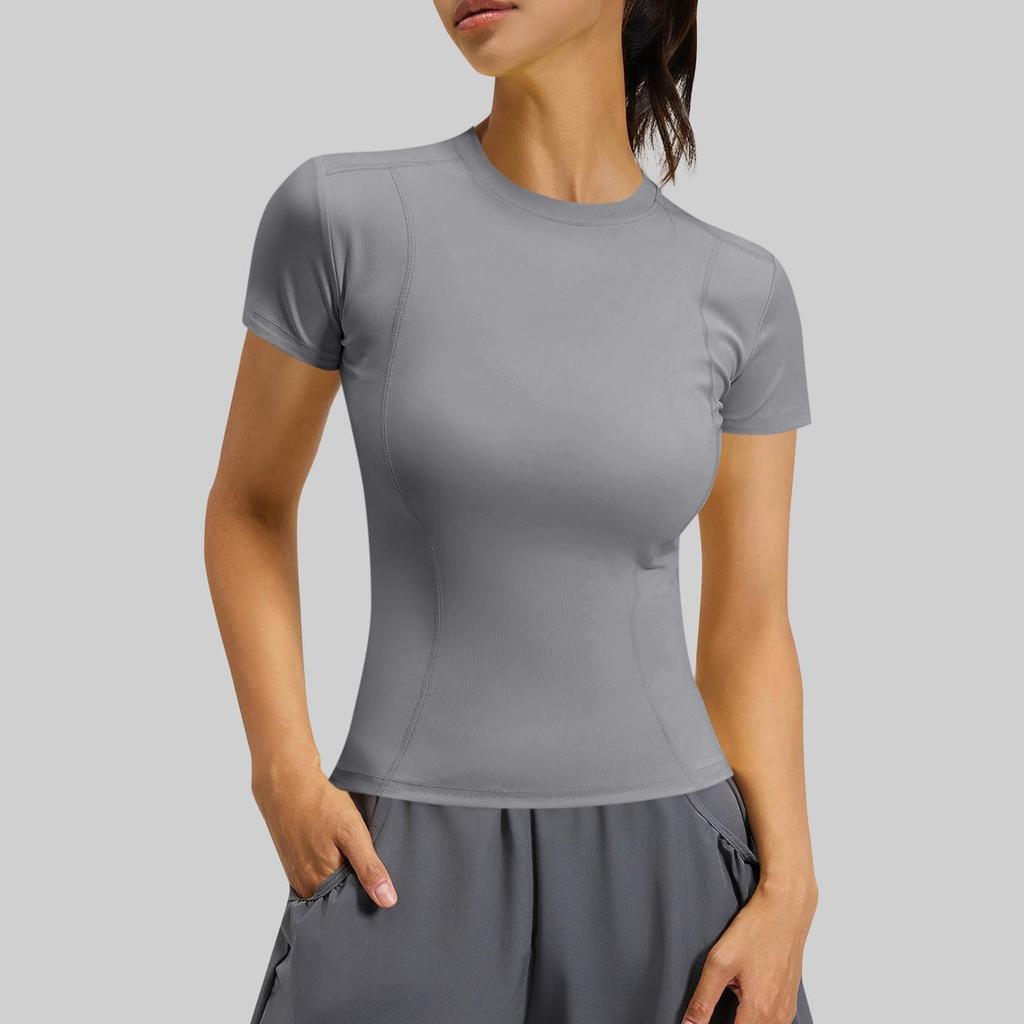 Women's Fashionable Casual Sports Leggings And Short-Sleeved Running And Fitness T-Shirt