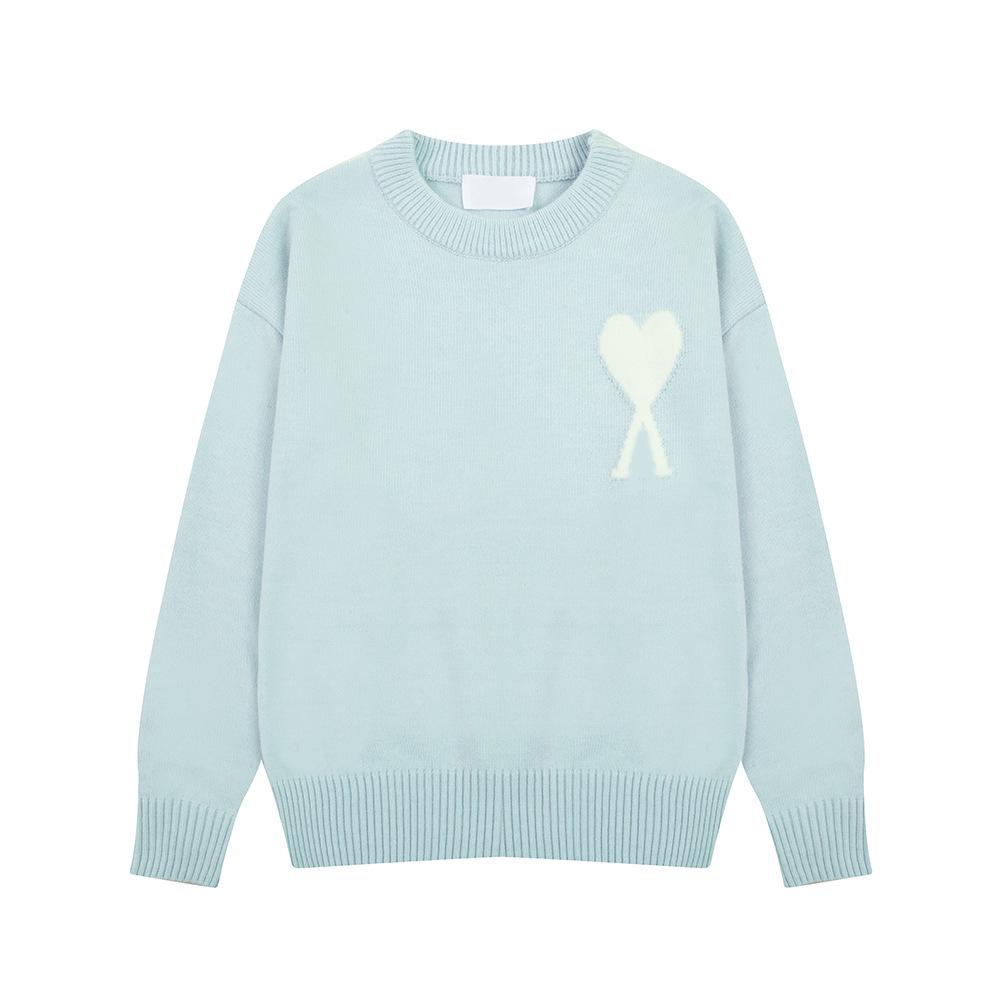 The Two Trui met Jacquardbreisel in Amerikaanse Stijl met Hart voor Mannen en Vrouwen - Herfst/Winter Koppel Top S lichtblauwe kleur