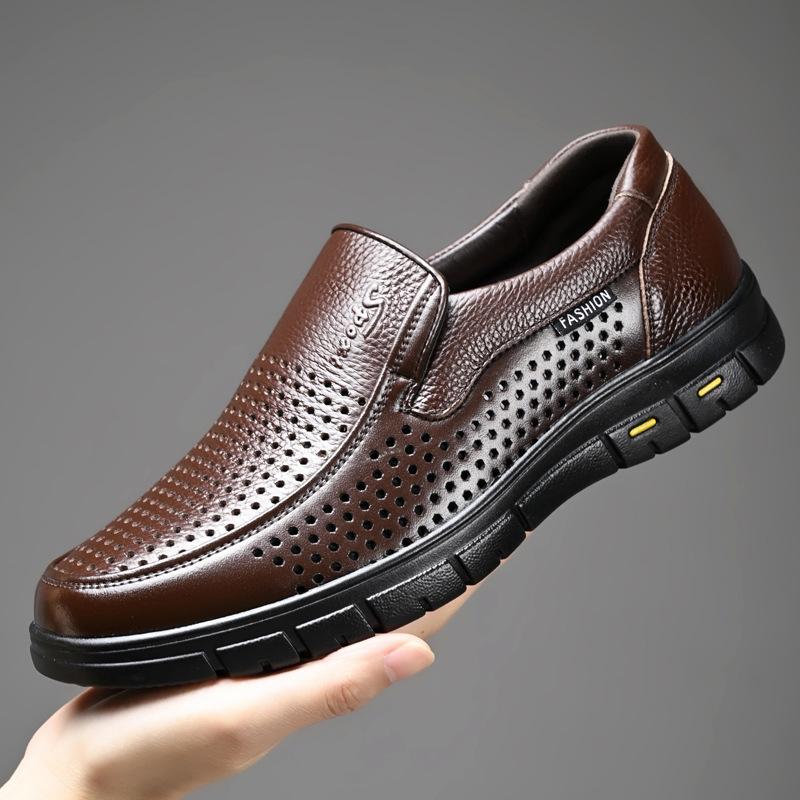 High Quality Genuine Leather Men Casual Shoes Korean Style Men Loafers Breathable Formal Men Dress Shoes Slip on Driving Shoes