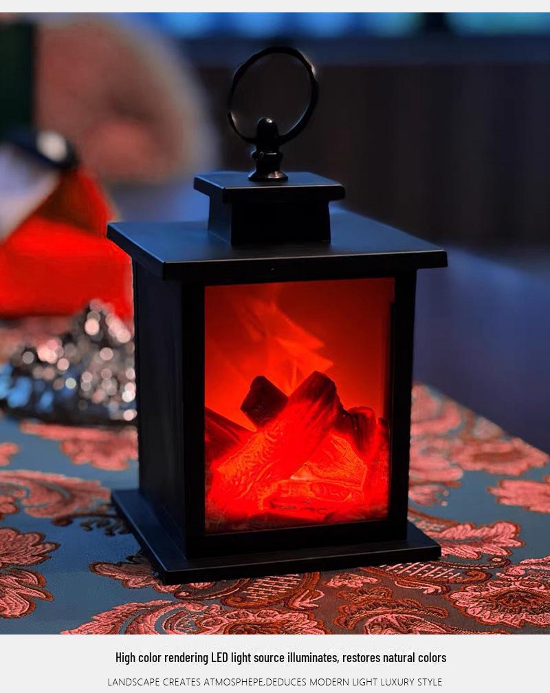 European Style Portable LED Flame Effect Night Light – A Retro Decorative Lamp for a Cozy Atmosphere