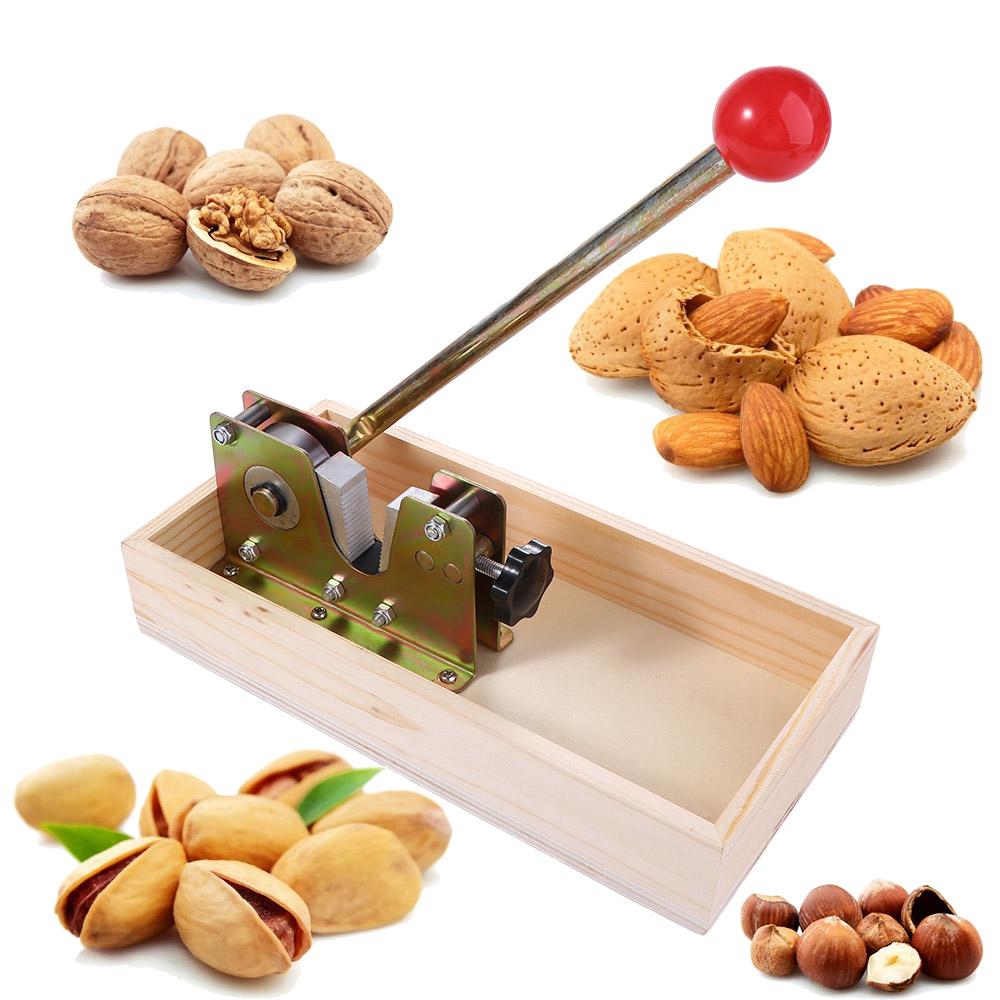 Wooden Base Cracker Tool Nut Tongs Easy to Use Nut Sheller Chestnut Opener Nutcracker Walnut Pliers