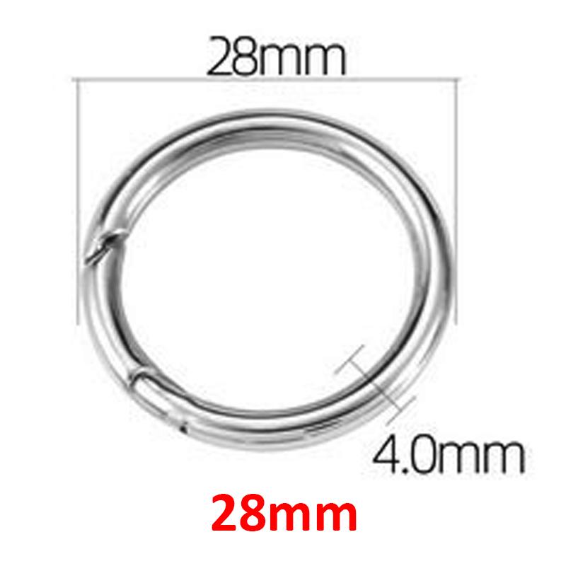 2pcs/1pc Stainless Steel Keyring Spring Clasps for Keychain Key Holder Polishing Openable Round Ring Carabiner Jewelry DIY