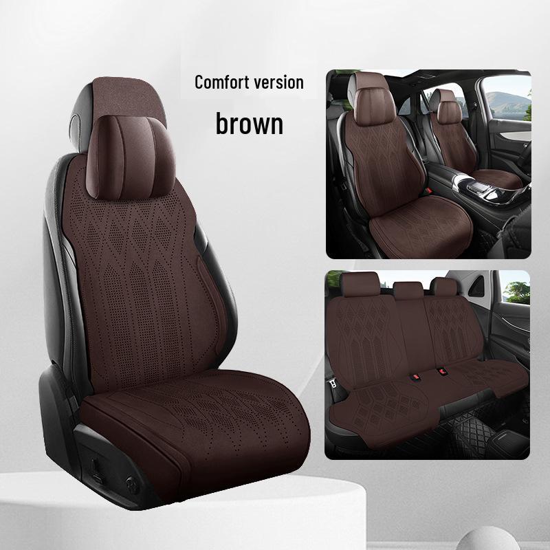 Geely Borui New Energy Four Seasons Ultra-thin Suede Saddle Car Seat Cushion Set