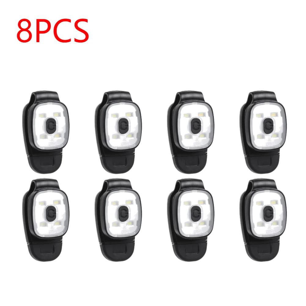 1-10PCS Lightweight Warning Lights USB Charging Portable Clip On Light Multifunction IPX4 Waterproof for Night Walking Fishing