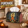 1pc Tissue Box Holder with Vintage Mystic Magic Design - Female Figure Pumpkin Full Moon, Durable Polyester, Ideal for Kitchen, Living Room, Bedroom,