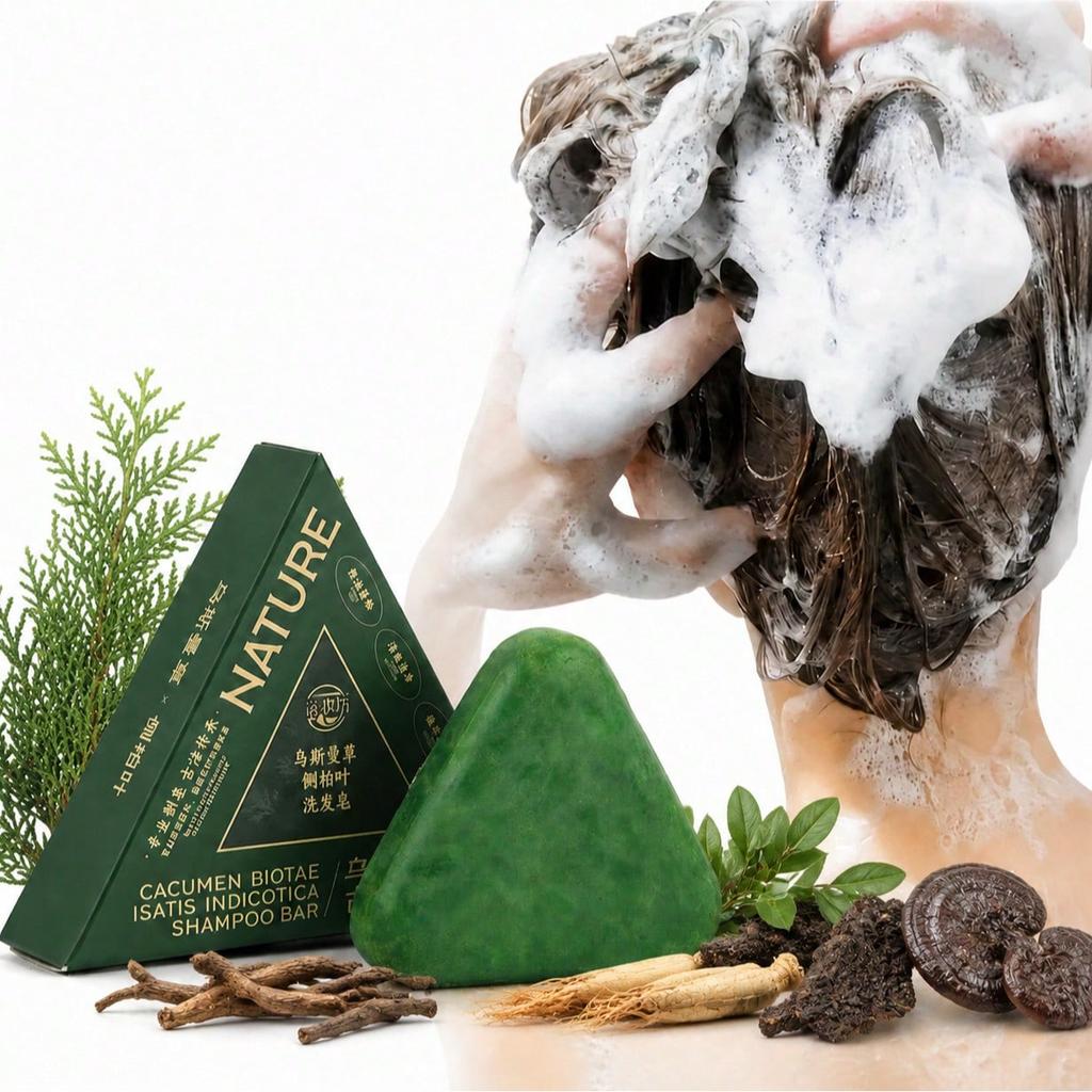 1pc Usma Herbal & Thuja Leaf Plant Extract Shampoo & Body Soap, Handmade Soap Bar, Moisturizing Clea