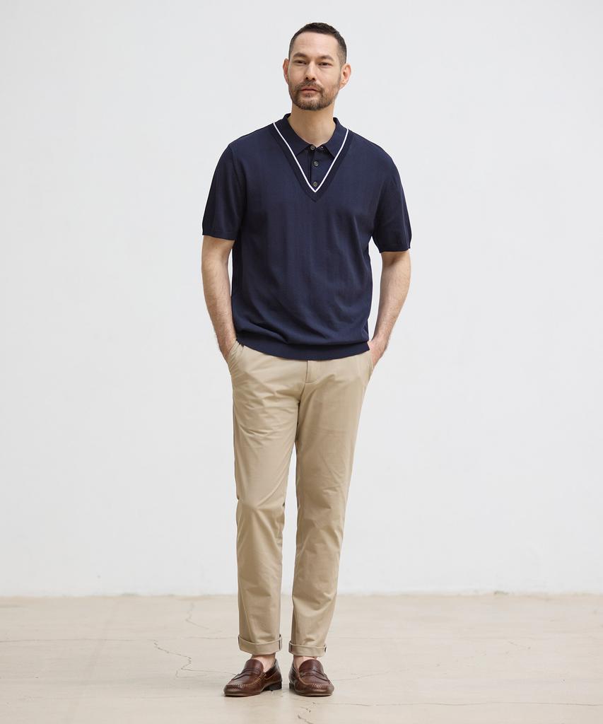 STCO Diems Cool Layered Collar Knit Navy (Classic Fit)_Dgkvb04Csn
