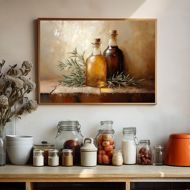 Vintage Tomatoes Spice Lemons Honey Jar Milk Glass Still Life Posters Canvas Printing Wall Art Picture for Kitchen Gifts