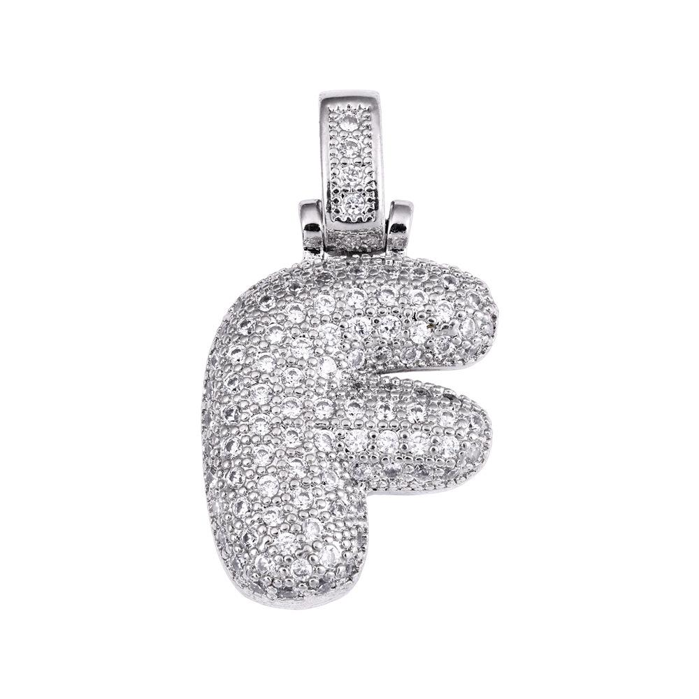 Cross Hip Hop Copper Zircon 26-Letter Pendant Necklace