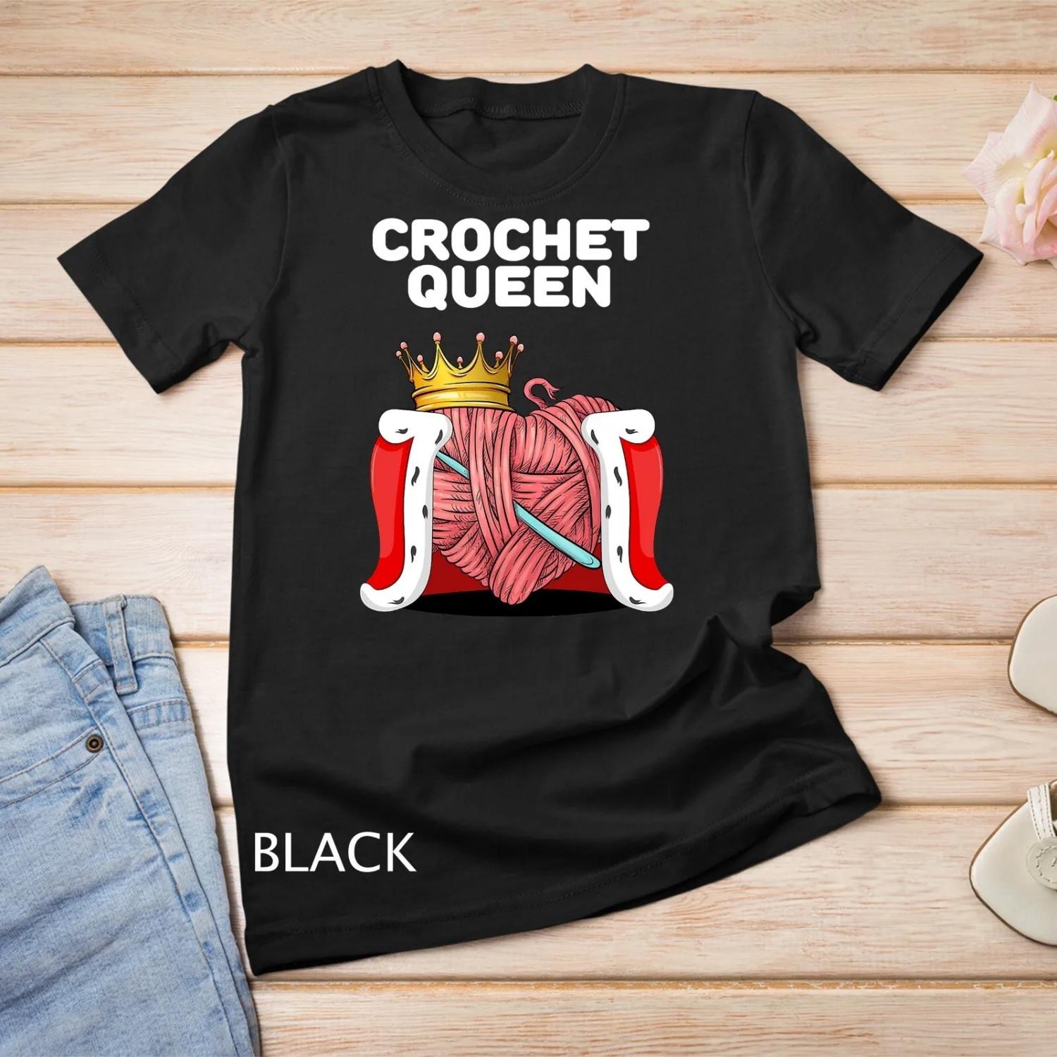 

Crochet Queen Womens T Shirt Girls S чёрный