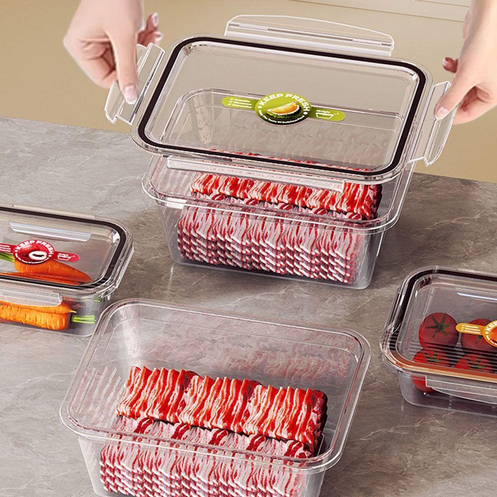 Clear Kitchen Food Container Multifunctional Stackable Food Sealing Boxes Refrigerator Storage Box for Fruits Vegetables Pasta