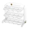 Three Layers Egg Tray Dispenser Holder 24 Grid for Kitchen Drawer Household White