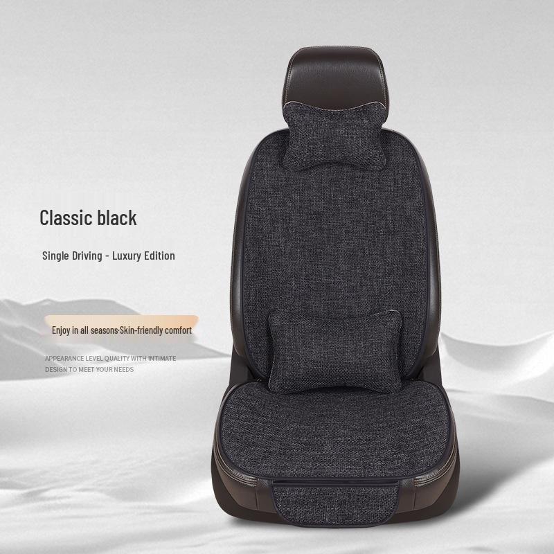 

Универсальный дышащий льняной комплект чехлов на сиденья автомобиля на четыре сезона - 7 штук, с полным охватом